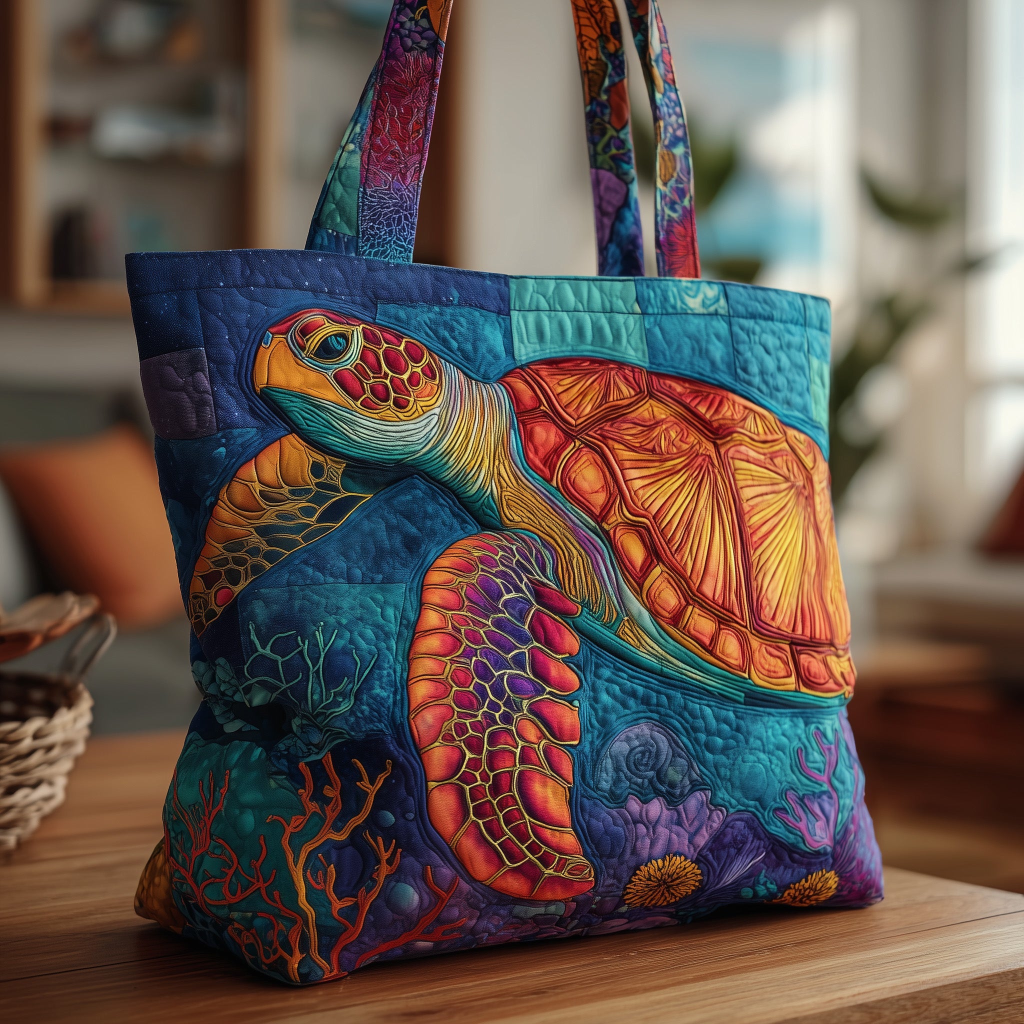 Turtle Quilted Tote Bag GFTOMA1801-tidenox
