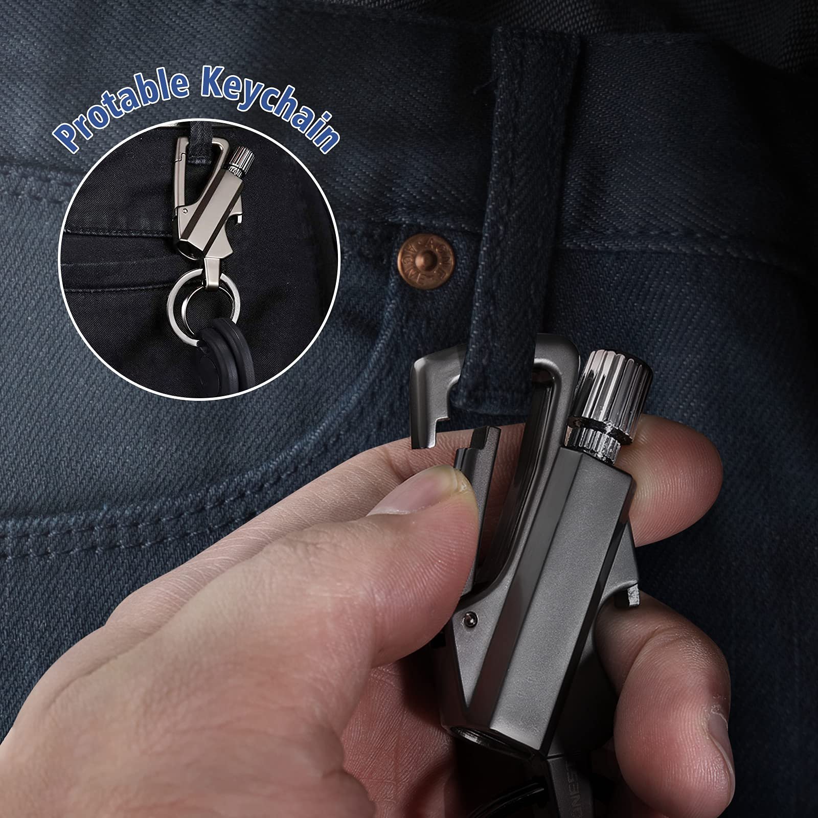 Permanent Match Infinity Lighter with Multitool Keychain Bottle Opener-tidenox