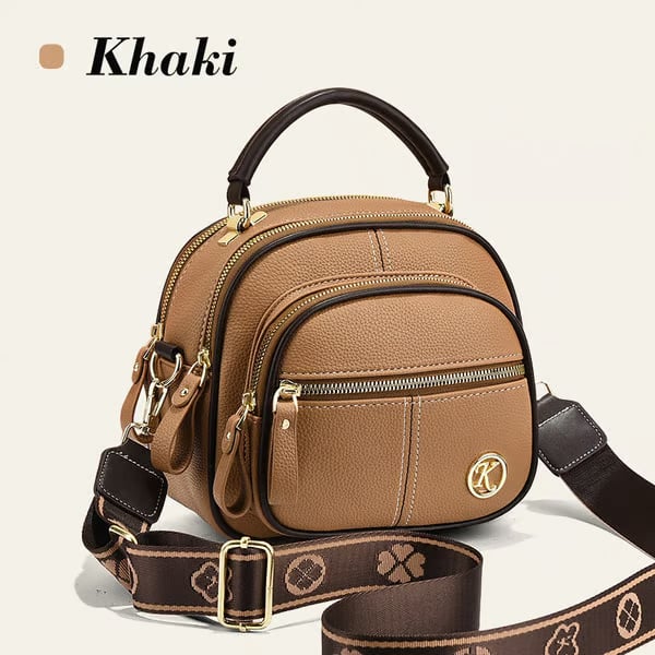 🛫Classic Multifunctional Compartments Adjustable Wide Shoulder Strap Leather Crossbody Bag-tidenox