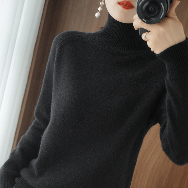 Women's Solid Turtleneck Knit Sweater(Buy 2 Free Shipping)-tidenox