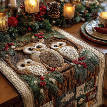 Owl Eve Quilted Table Runner NCU0TH3411-tidenox