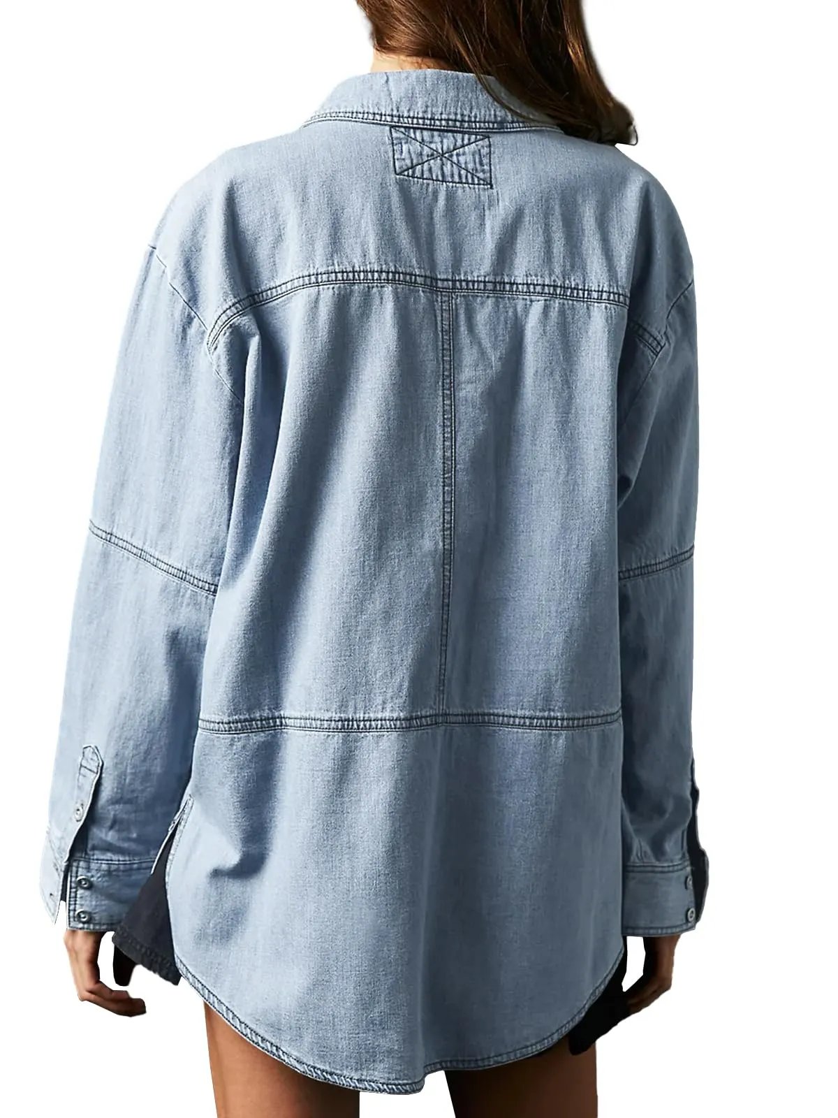 Limited time sale🔥Women's Denim V-Neck Pullover Shirt (BUY 2 FREE SHIPPING)-tidenox