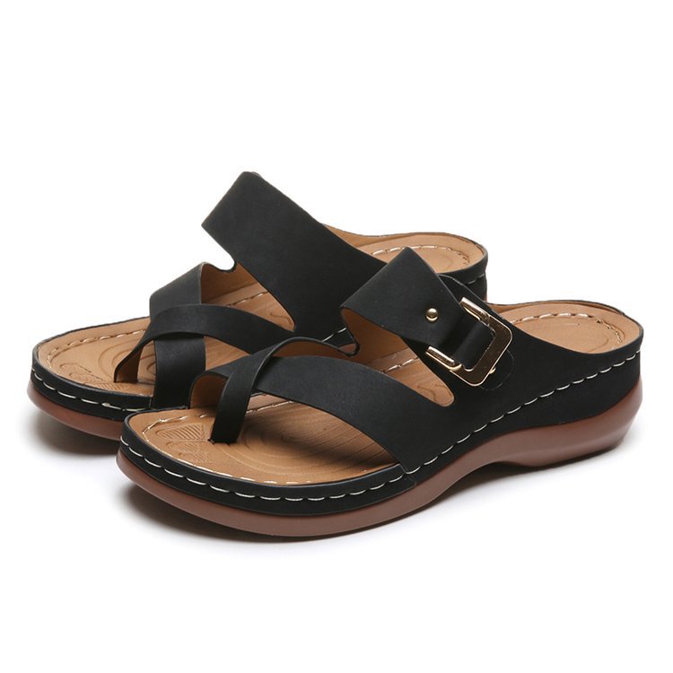 Women's Arch Support Casual Leather Sandals-tidenox