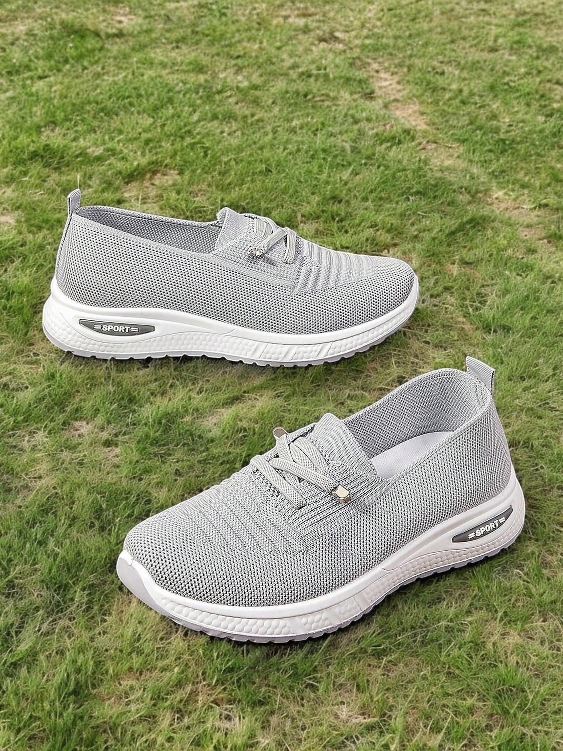 Grijze instapsneakers voor dames met luchtkussenzool – lichtgewicht en ademende schoenen voor wandelen, reizen en vrijetijdskleding 2026 - €20.99 –P2