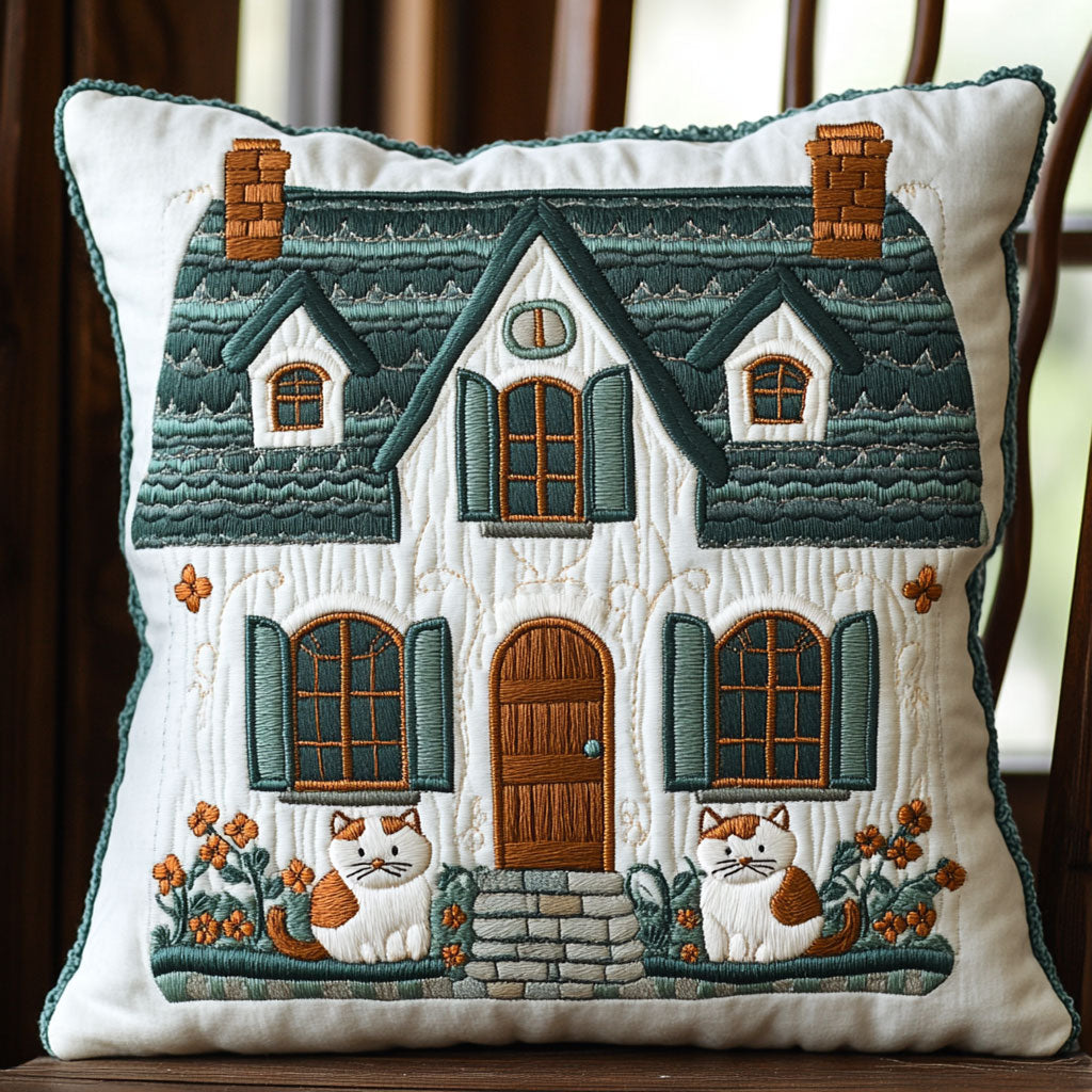 Cozy Cottage Cat WJ1202032CL Quilt Pillow Case-tidenox