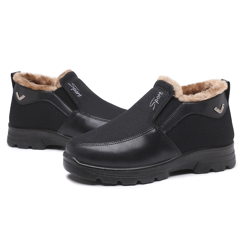 Men's Winter Fleece Waterproof Warm Non-Slip Orthopedic Shoes Snow Ankle Boots (Medical Certification)-tidenox