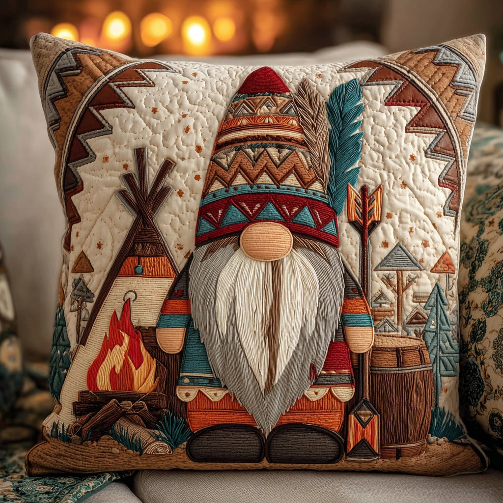 Tribal Feather Gnome XR3110018CL Quilt Pillow Case-tidenox