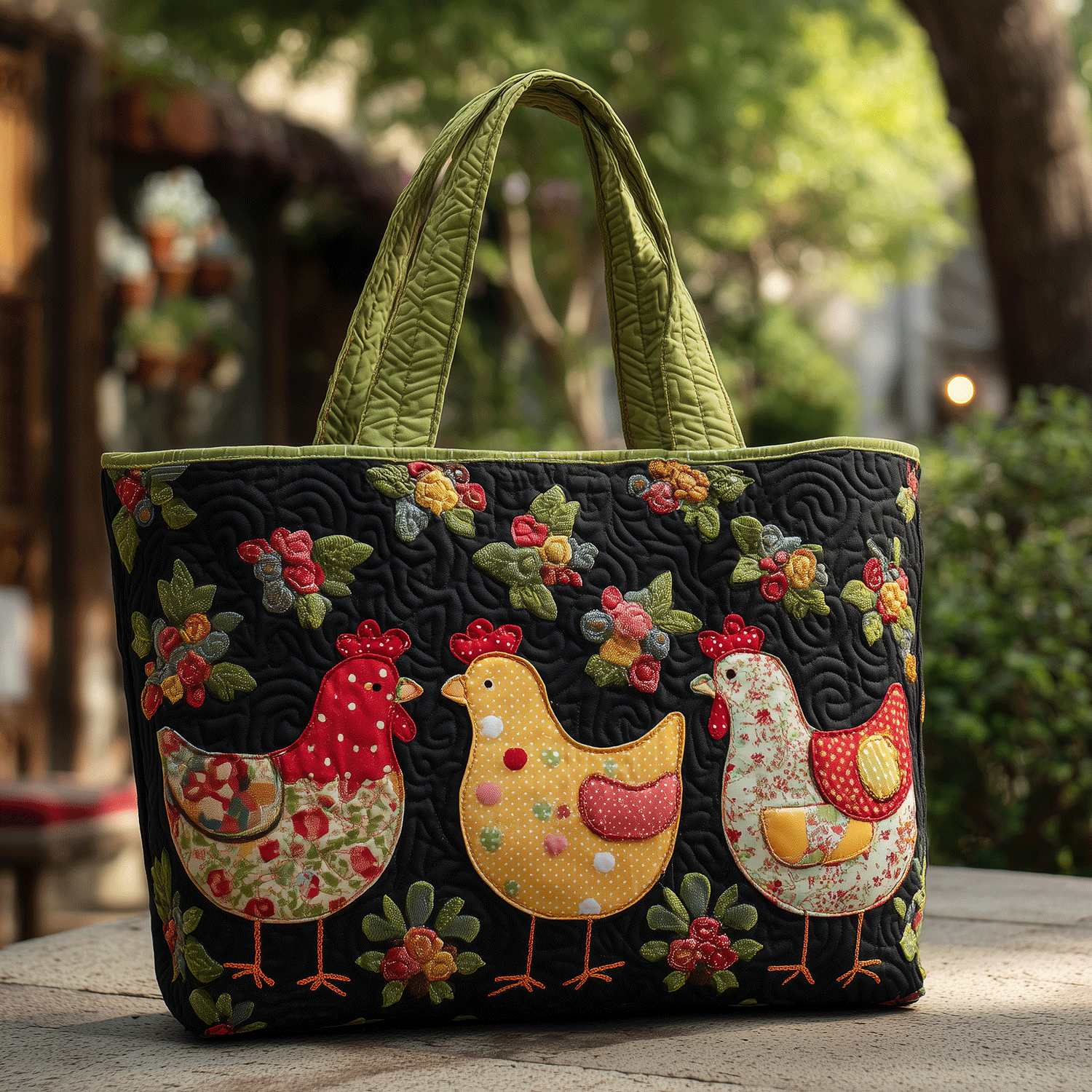 Colorful Coop Quilted Tote Bag NCU0TH2852-tidenox