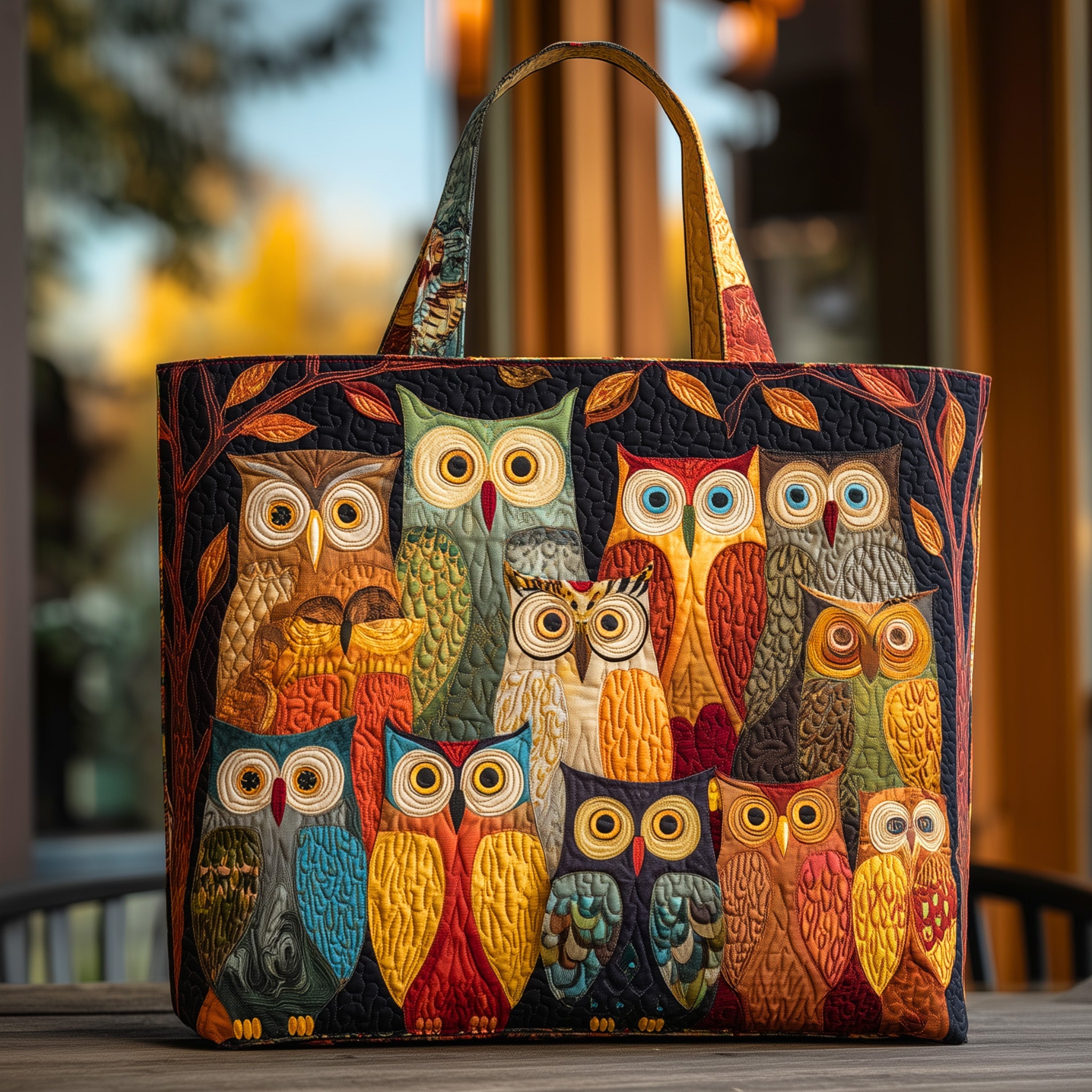 Owl Spirit Quilted Tote Bag GFTOHD8740-tidenox