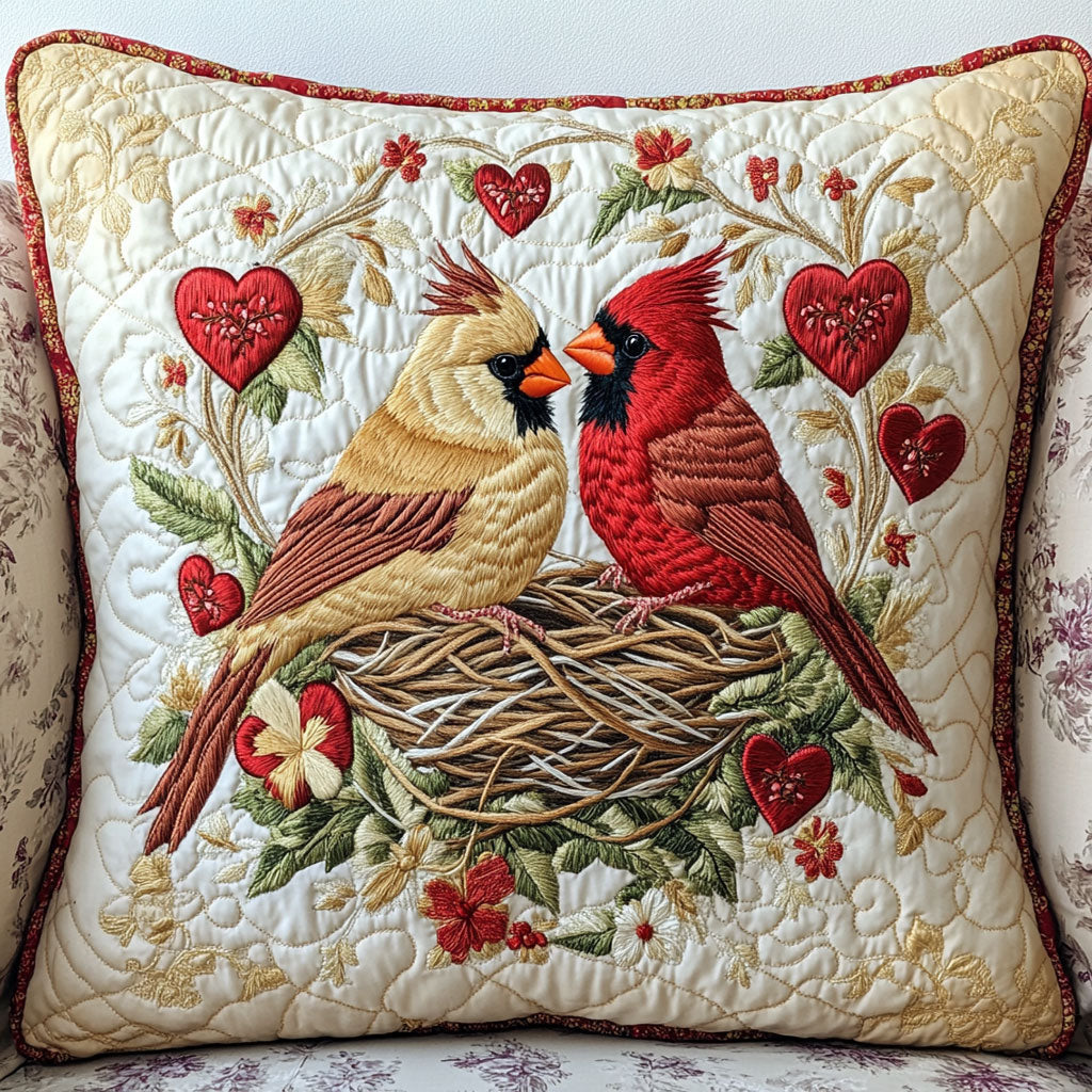 Heartfelt Cardinal WJ1002073CL Quilt Pillow Case-tidenox