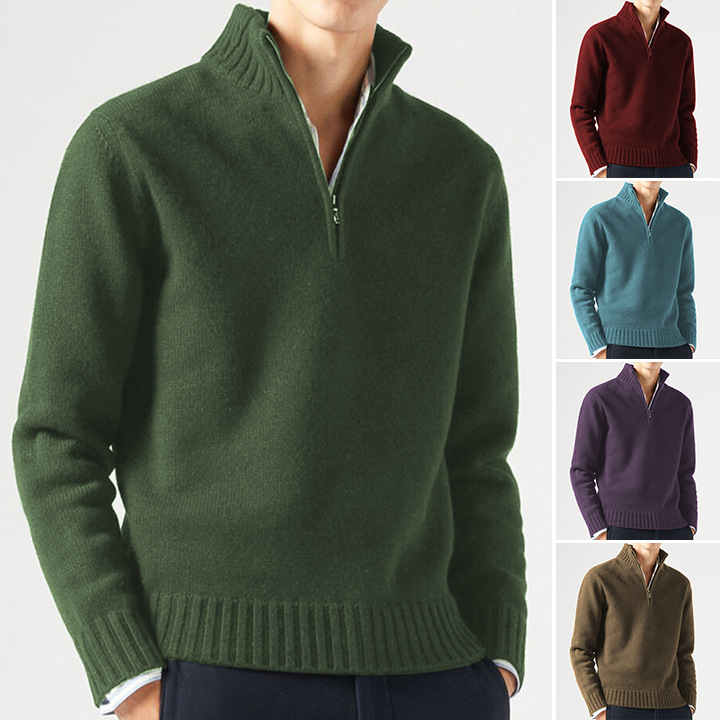 Men's Lapel Knitted Cashmere Sweater Cardigan-tidenox