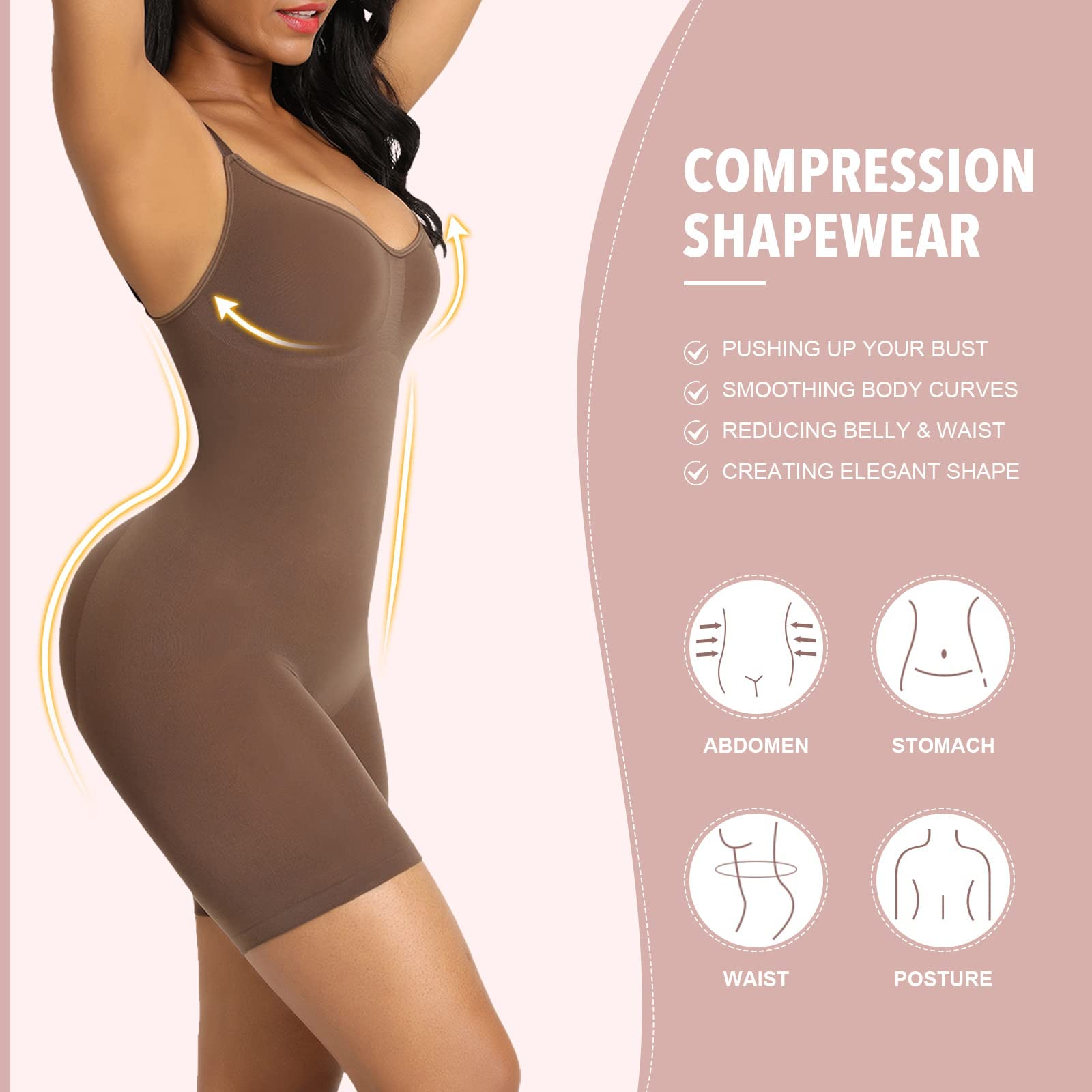 🎁Shapewear for Women Tummy Control Full Bust Body Shaper-tidenox
