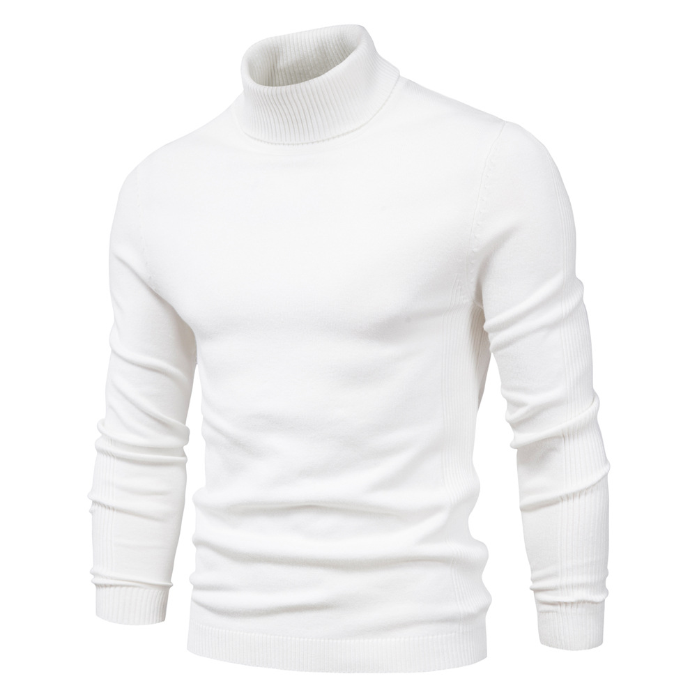 Men's Turtleneck Basic Cashmere Base Sweater-tidenox