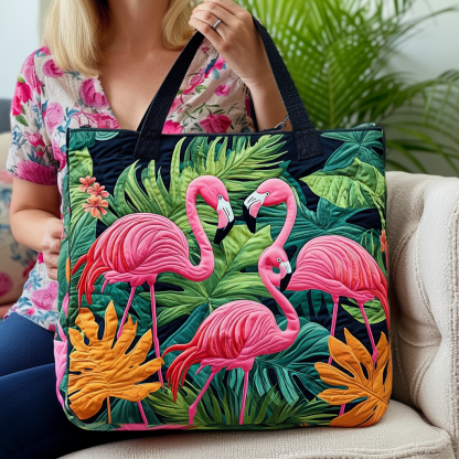 Flamingo Island Dreams Quilted Tote Bag NCU0DV962-tidenox