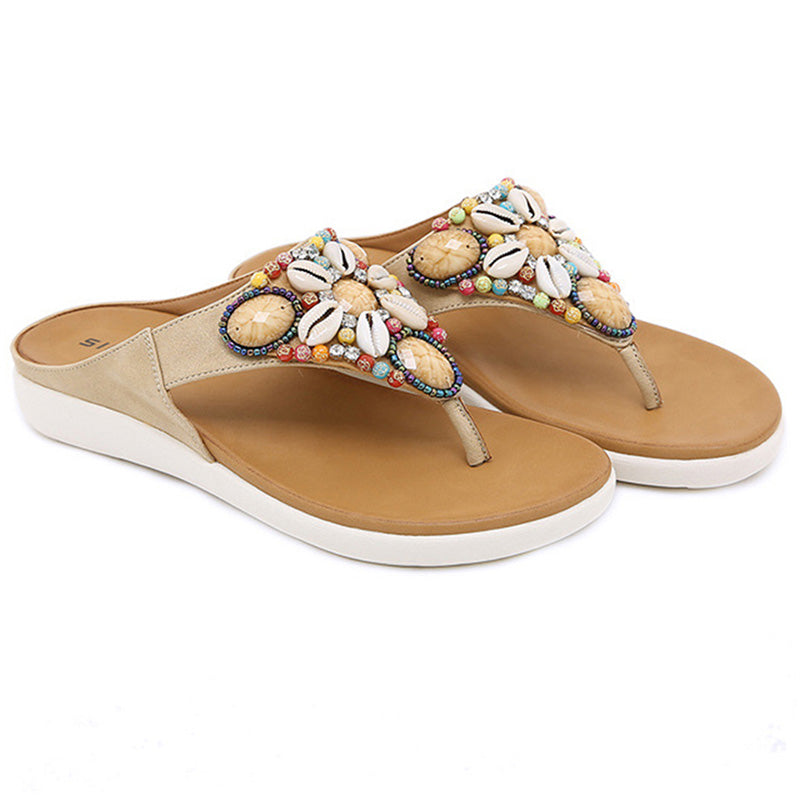 Women's Retro Non-slip Open Toe Flip Flops - SIKETU-tidenox