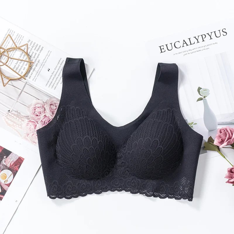 Latex 4.0 Graceful Anti-saggy Breathable Lace Large Size Bra-tidenox