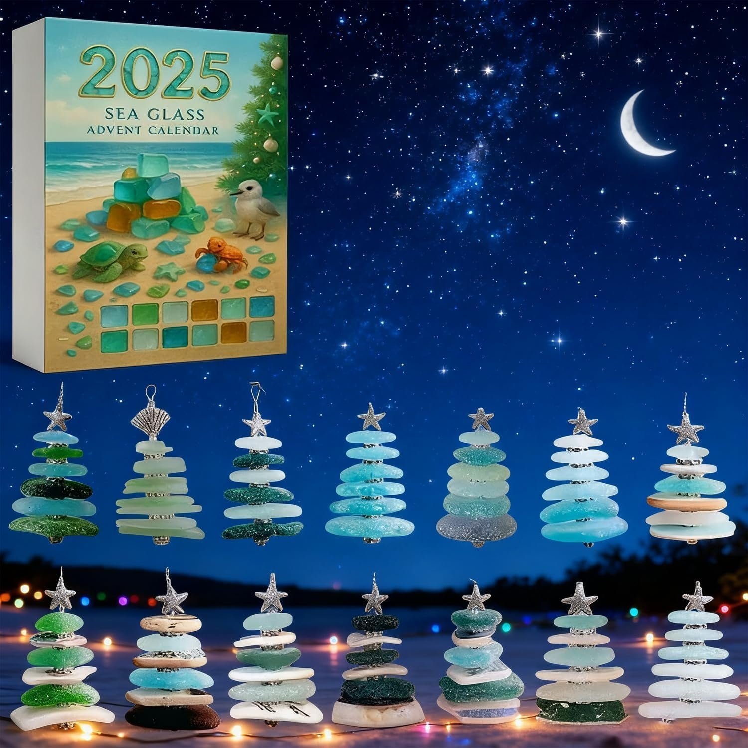 🌊Sea Glass Christmas Tree Advent Calendar | A surprise behind each door😲🎁-tidenox