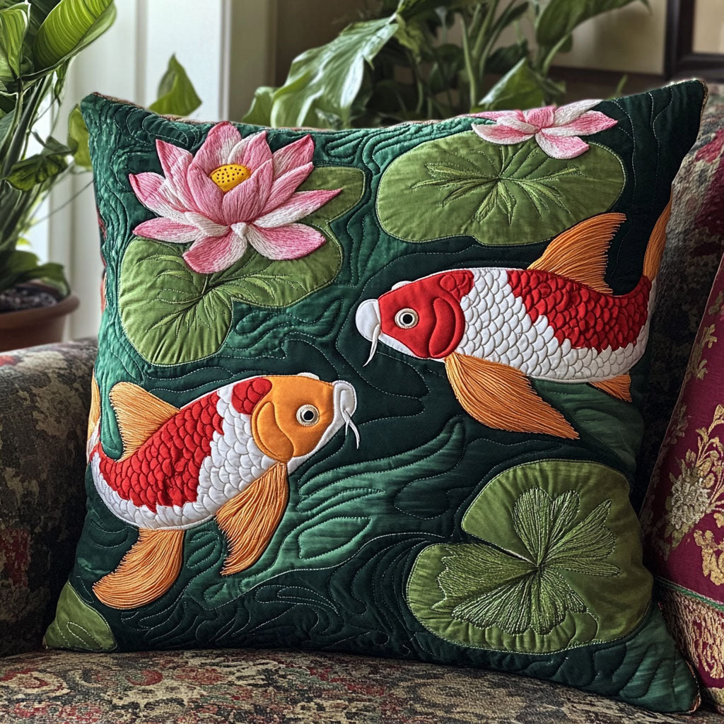 Tranquil Koi Fish CW2306042CL Quilt Pillow Case-tidenox