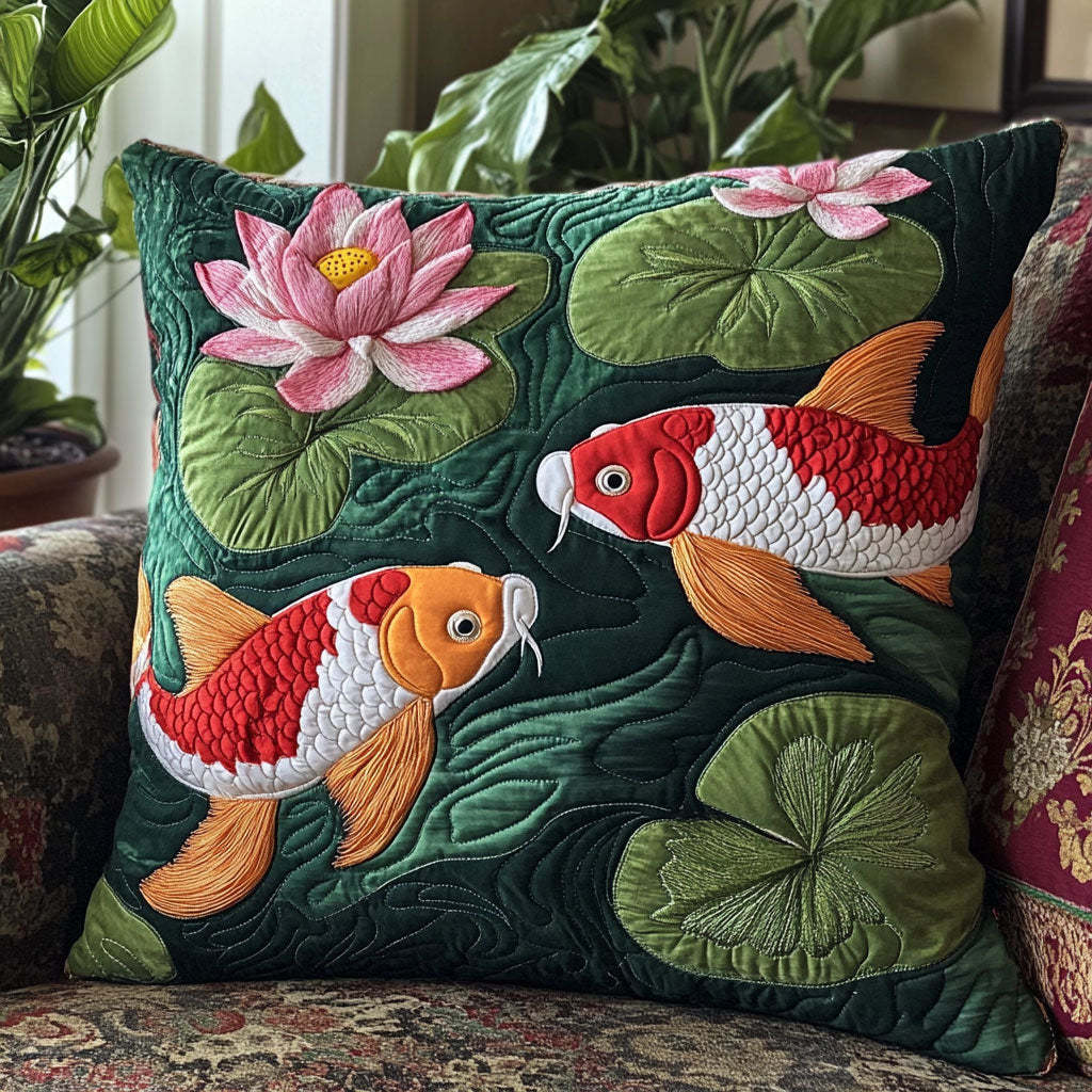 Tranquil Koi Fish CW2306042CL Quilt Pillow Case-tidenox