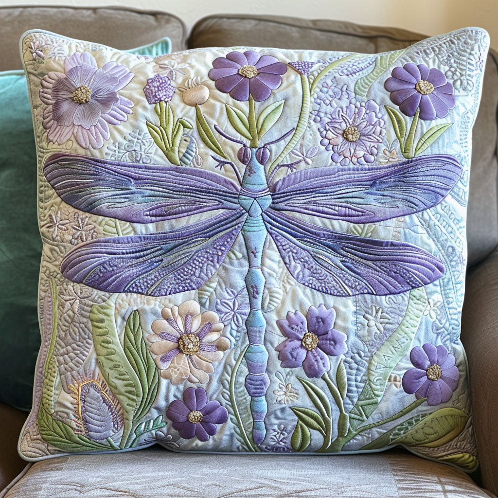 Floral Dragonfly CW3004002CL Quilt Pillow Case-tidenox