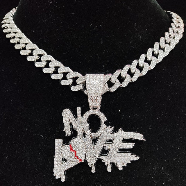 Sterling Mystique | Hip Hop Cuban Chain Necklace - NO LOVE Design-tidenox