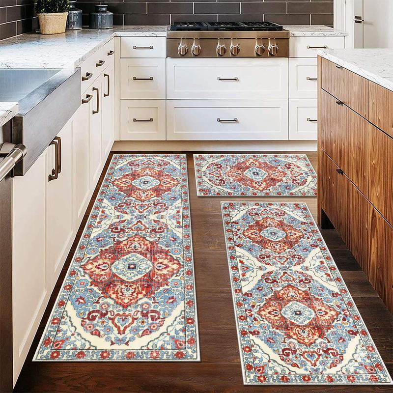 💖💖Boho Washable Kitchen Rugs Sets of 3 - Non Slip Kitchen Rugs