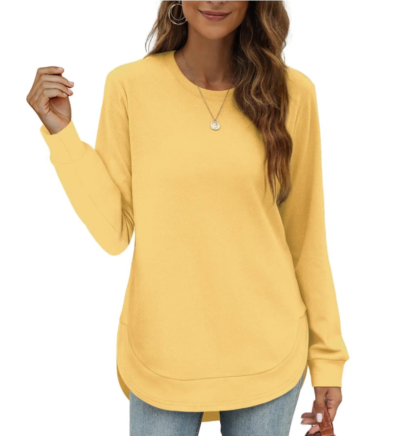 ⏰Hot Sale-Women's Sweatshirt Crewneck Curved Hem-tidenox