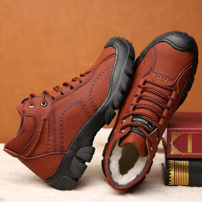 Men Orthopedic Snow Boots Plush Outdoor Ankle Winter Shoes-tidenox