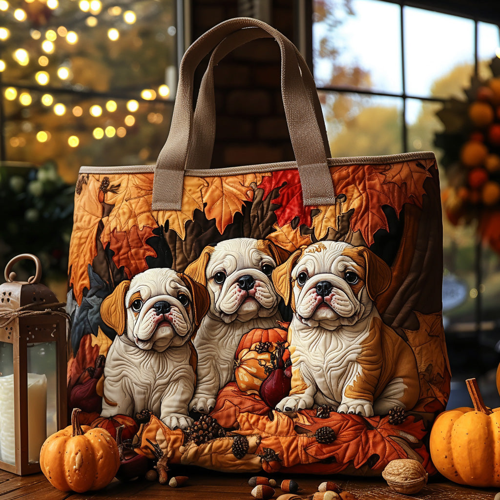 Pumpkin Pup Quilted Tote Bag NCU0DV7092-tidenox