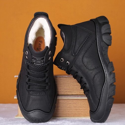 Men Orthopedic Snow Boots Plush Outdoor Ankle Winter Shoes-tidenox