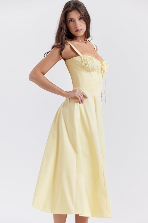 PRINT BUSTIER SUNDRESS-tidenox