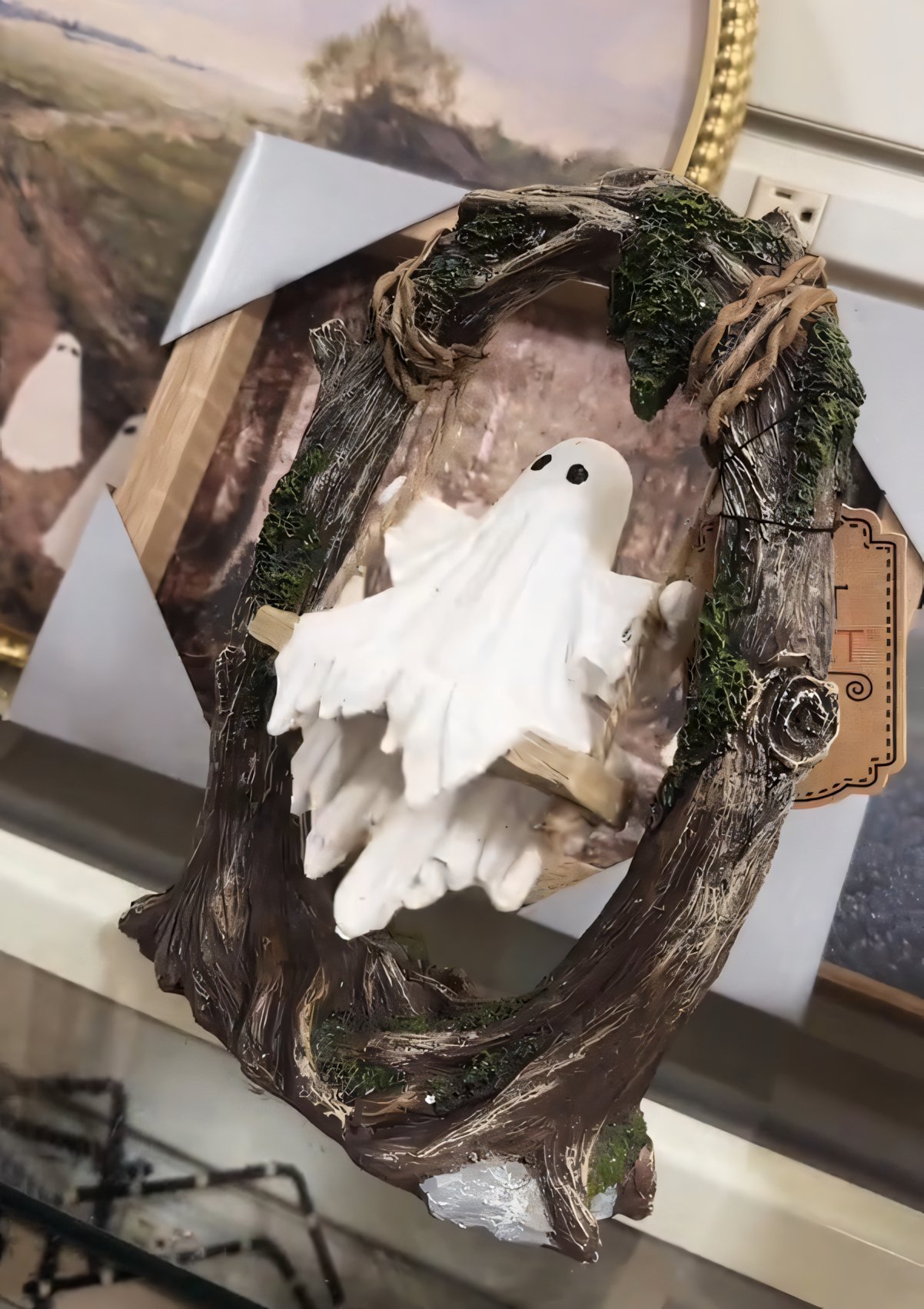 🔥Early Halloween Offer👻2025 Ingredientp®Swinging Shadows: Ghost on a Tree Swing-Whimsical Ghost on a Swing Decoration-tidenox