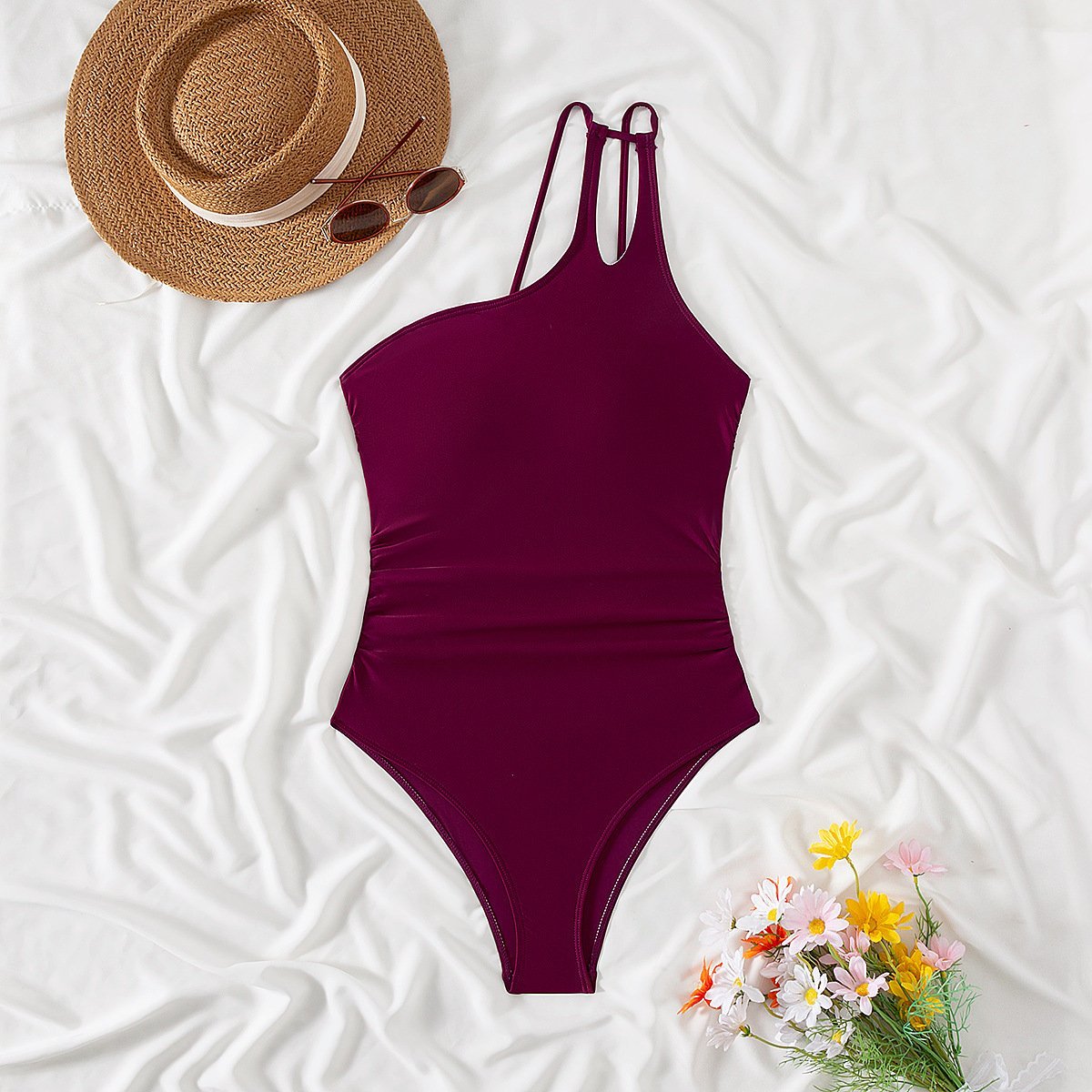 🩱One Shoulder One Piece Swimsuit🏖️-tidenox