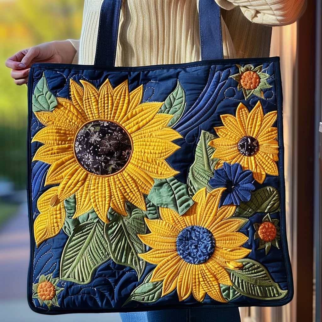 Charming Sunflowers Quilted Tote Bag NCU0TH497-tidenox