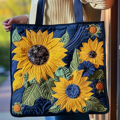 Charming Sunflowers Quilted Tote Bag NCU0TH497-tidenox