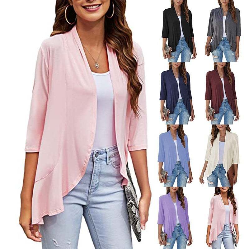 Women's Casual Lightweight Open Front Cardigans-tidenox