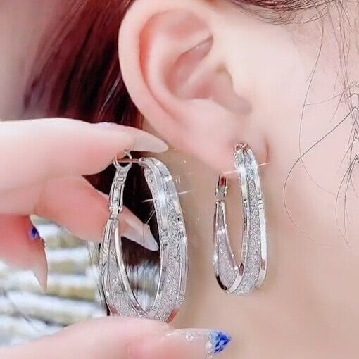 Fashion Oval Earrings-tidenox
