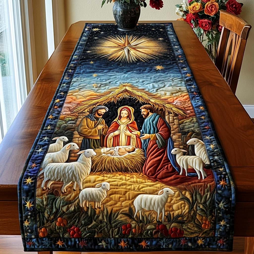 Nativity Quilted Table Runner NCU0VT47-tidenox