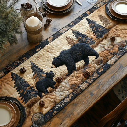 Black Bear Quilted Table Runner NCU0VT140-tidenox