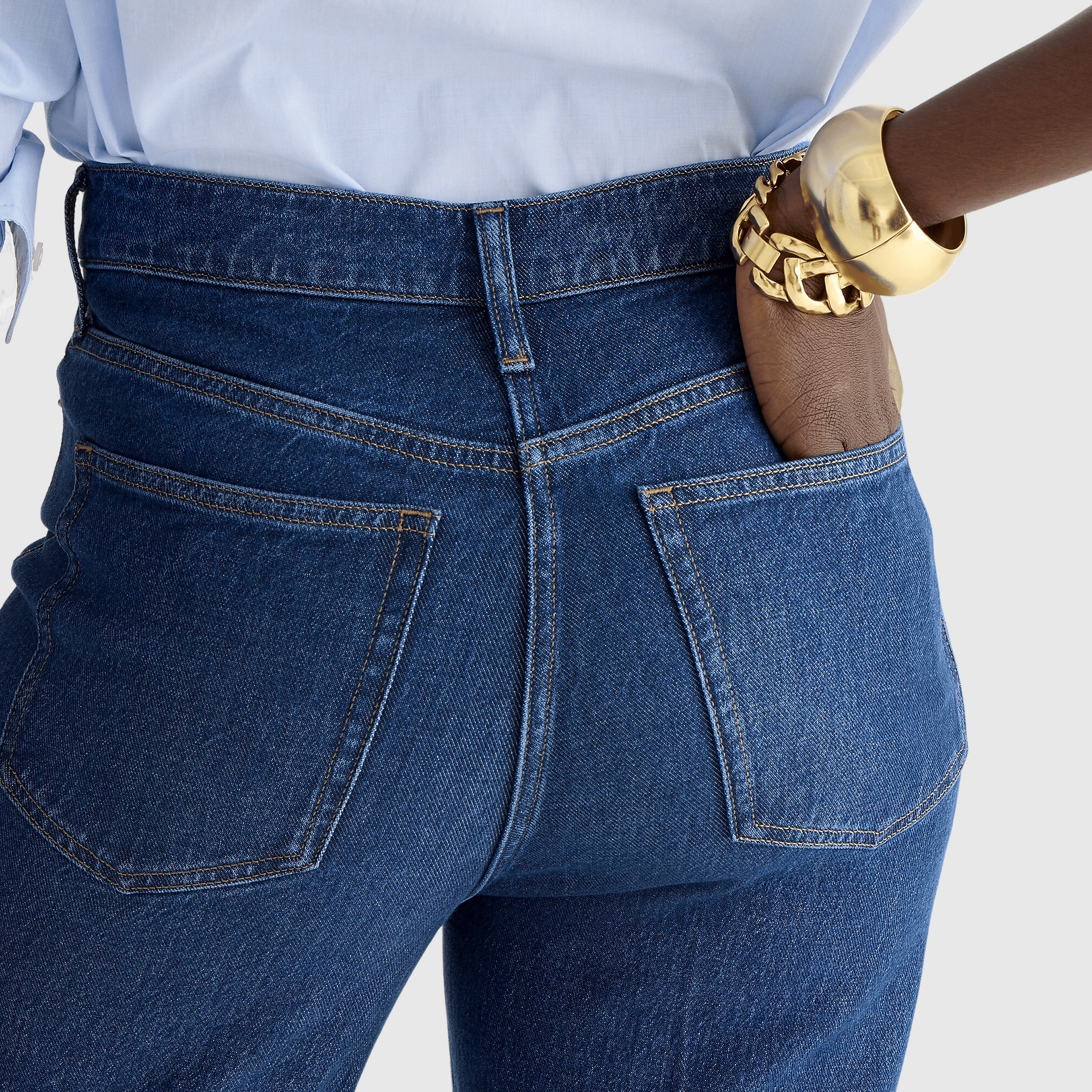 Tummy Control Tall Wide Leg Denim Trouser-tidenox
