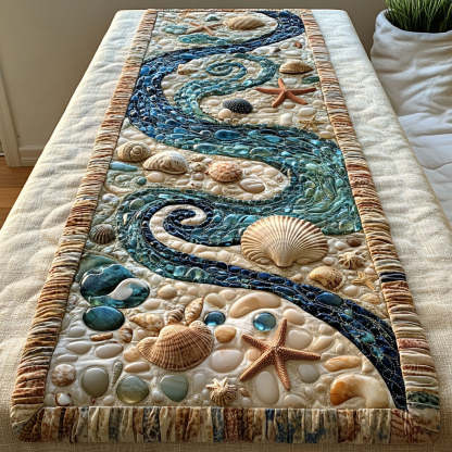 Ocean Waves Quilted Table Runner NCU0PT2495-tidenox