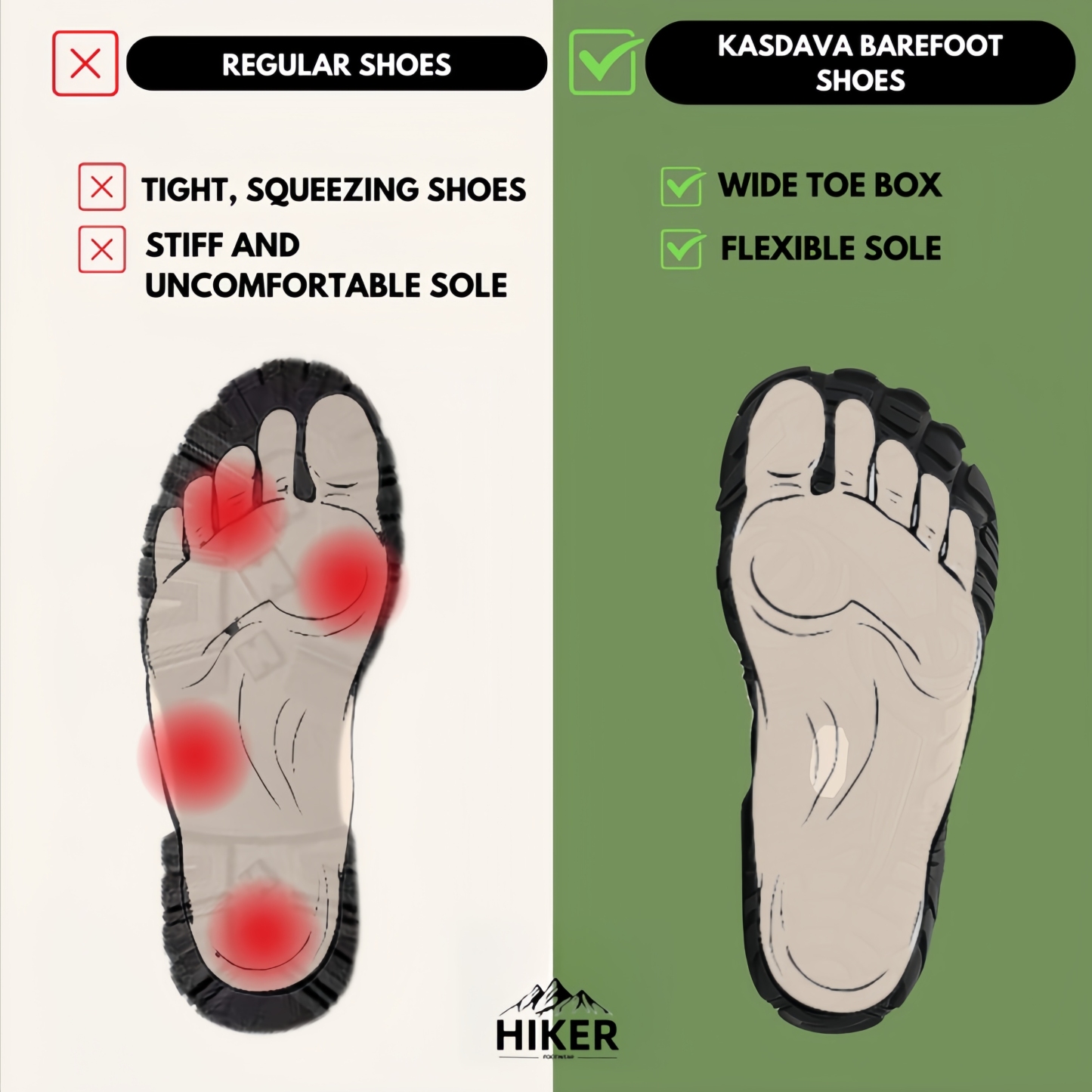 Carter Elite - Non-slip & universal winter barefoot shoe-tidenox