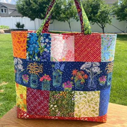 Floral Fantasy Quilted Tote Bag NCU0TH605-tidenox