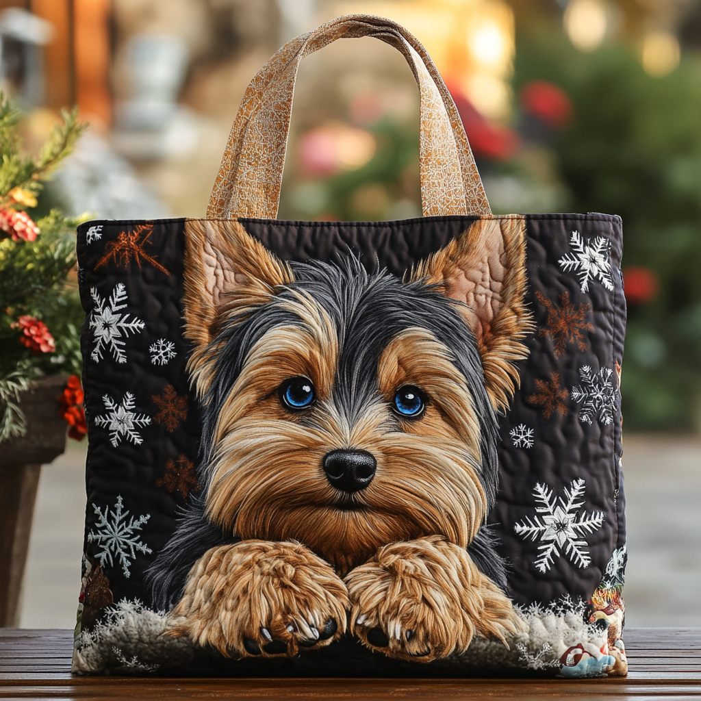 Yorkie Bliss Quilted Tote Bag NCU0DK10046-tidenox