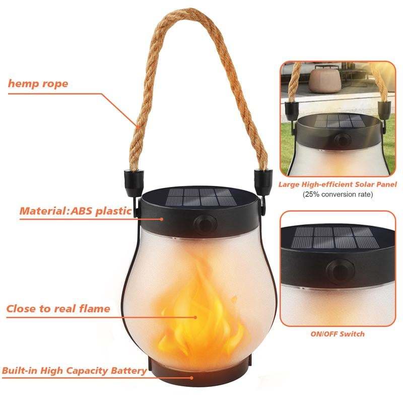 ✨Last Day Promotion 49% OFF--Dancing flame Solar Lantern Outdoor Lights-tidenox