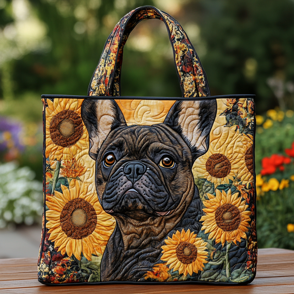 Bulldog Bloom Quilted Tote Bag NCU0DK9326-tidenox