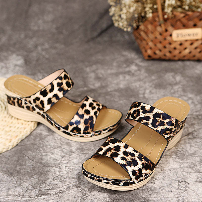 New Animal Print Women's Sandals-tidenox