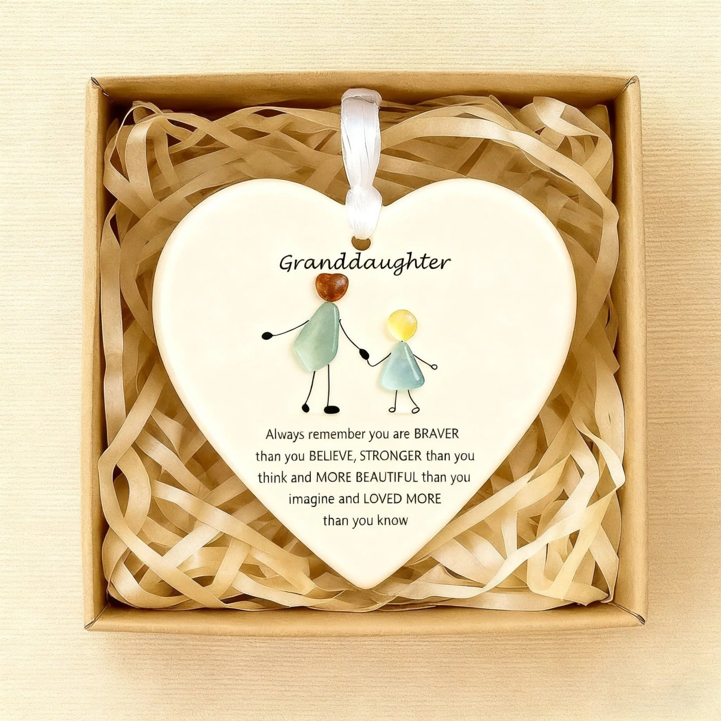 Heart-Shaped Sea Glass Ornament🌊✨Friendship, Grandchildren & Timeless Bonds-tidenox