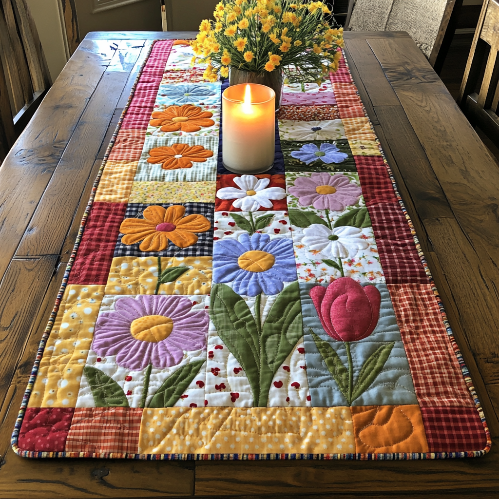 Petal Path Quilted Table Runner NCU0VH3685-tidenox
