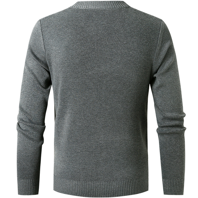 MEN'S CASUAL CREW NECK SWEATER SOLID COLOR AUTUMN AND WINTER INNER WEAR-tidenox
